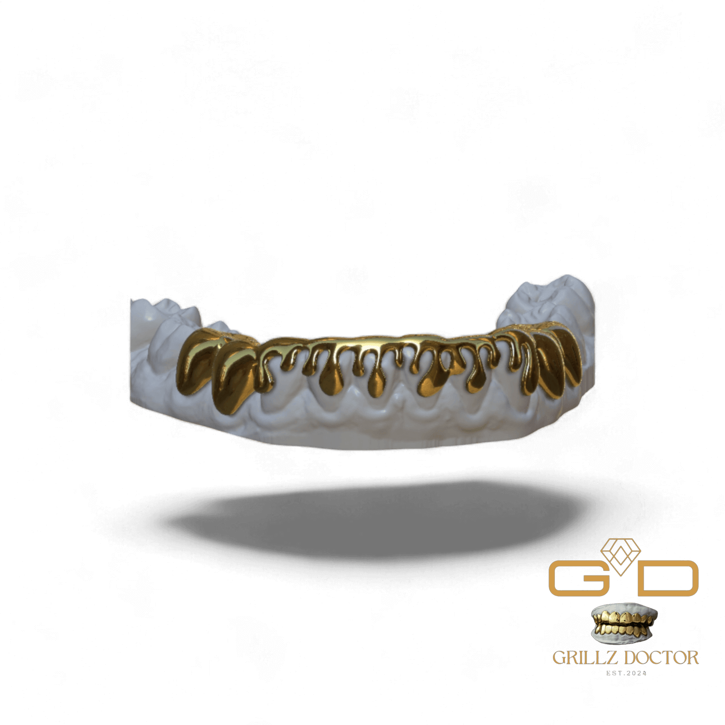10 gouttes de fond en or 18 carats.